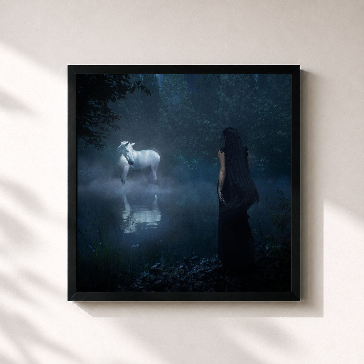 #noir Tableau carré de l'album I WANT MY LOVED ONES TO GO WITH ME de Noah Cyrus, cadre noir 32x32 cm