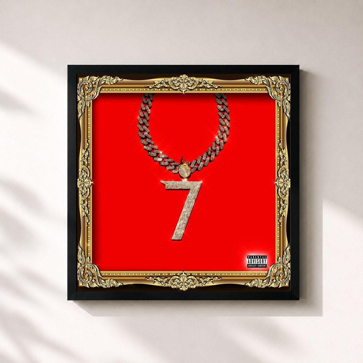 #noir Tableau carré de l'album Duetos Con La Clika de LEGADO 7, cadre noir 32x32 cm