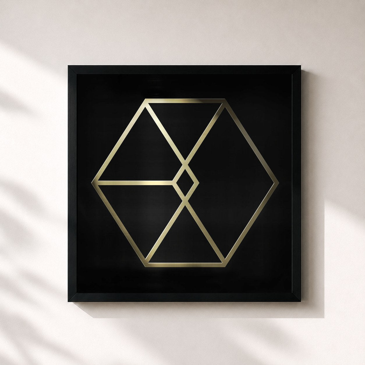 #noir Tableau carré de l'album The 2nd Album ‘EXODUS’ de EXO, cadre noir 32x32 cm