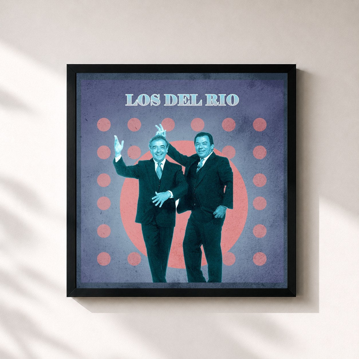 #noir Tableau carré de l'album Las Canciones de Los del Rio de Los Del Río, cadre noir 32x32 cm