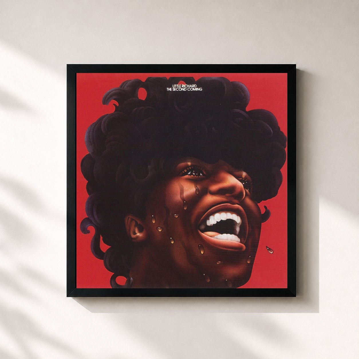 #noir Tableau carré de l'album The Second Coming de Little Richard, cadre noir 32x32 cm