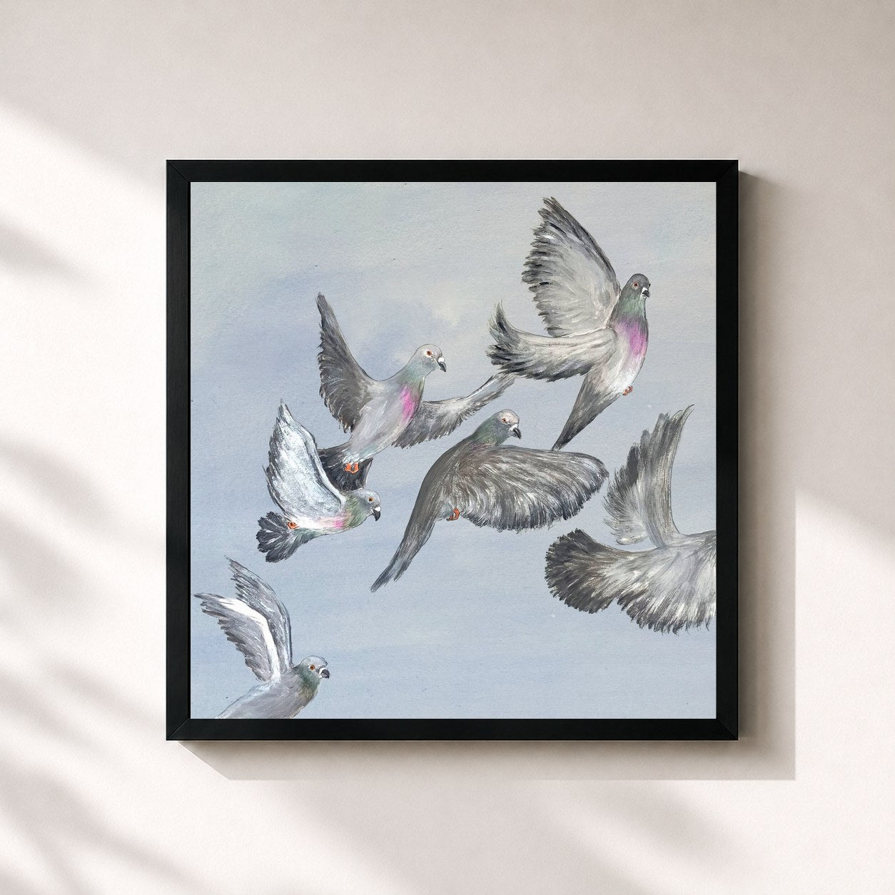 #noir Tableau carré de l'album Six Songs de Tom Misch, cadre noir 32x32 cm