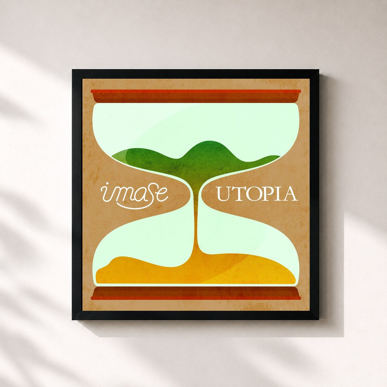 #noir Tableau carré de l'album Utopia de imase, cadre noir 32x32 cm