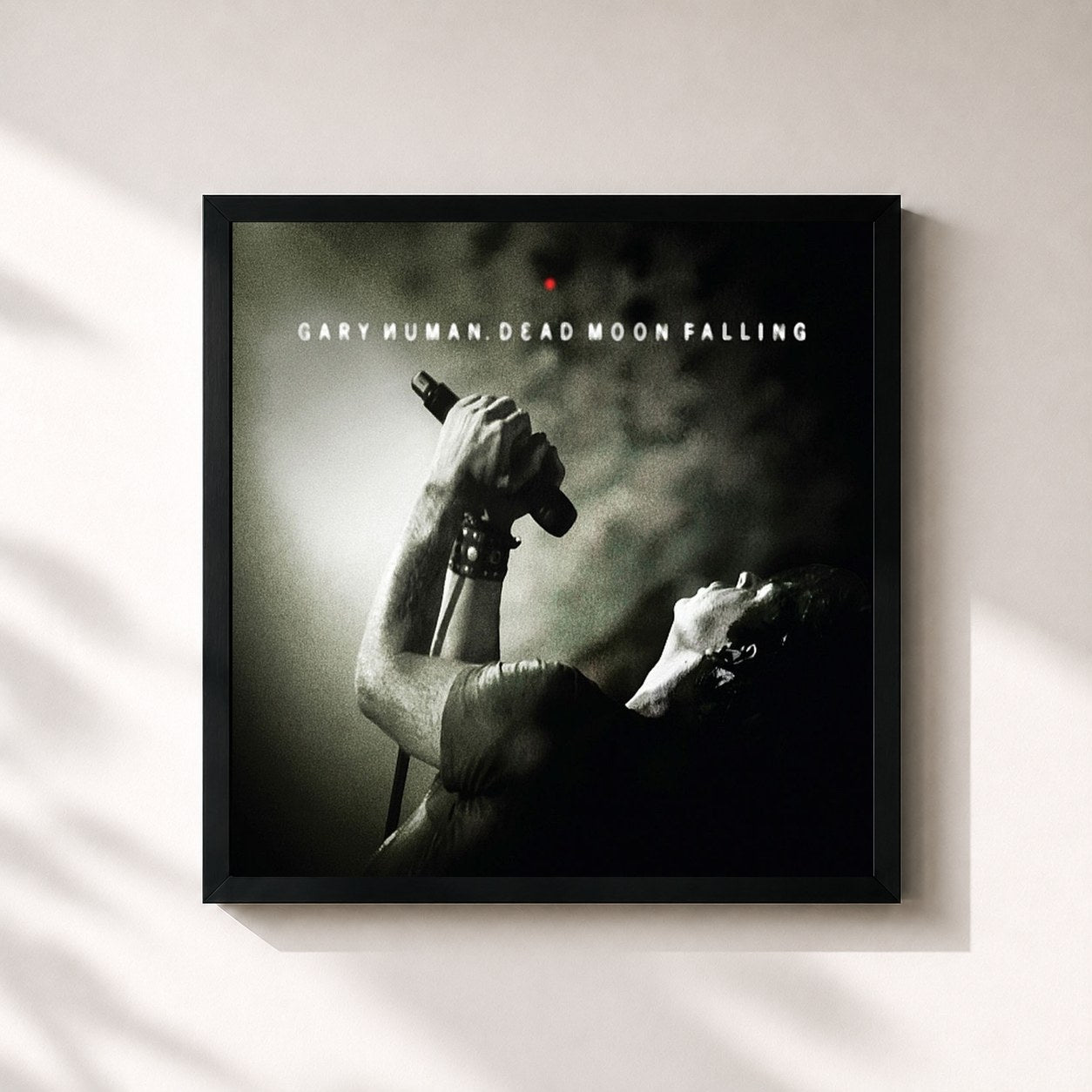 #noir Tableau carré de l'album Dead Moon Falling de Gary Numan, cadre noir 32x32 cm