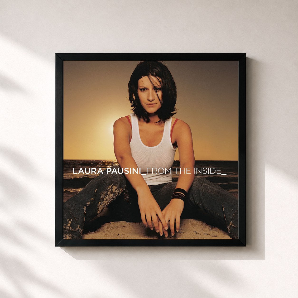 #noir Tableau carré de l'album From the Inside de Laura Pausini, cadre noir 32x32 cm