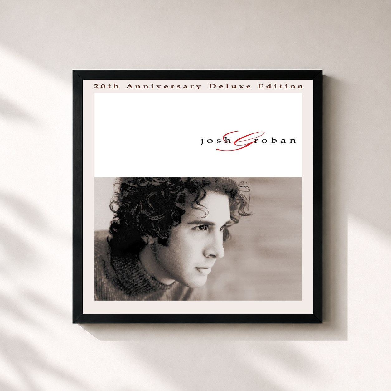 #noir Tableau carré de l'album Josh Groban (20th Anniversary Deluxe Edition) de Josh Groban, cadre noir 32x32 cm