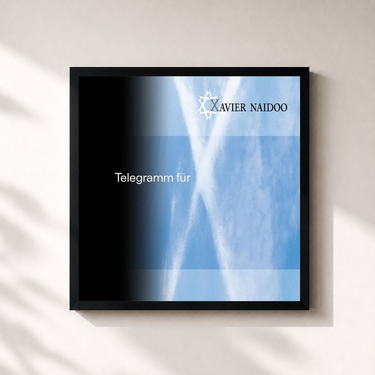 #noir Tableau carré de l'album Telegramm für X de Xavier Naidoo, cadre noir 32x32 cm