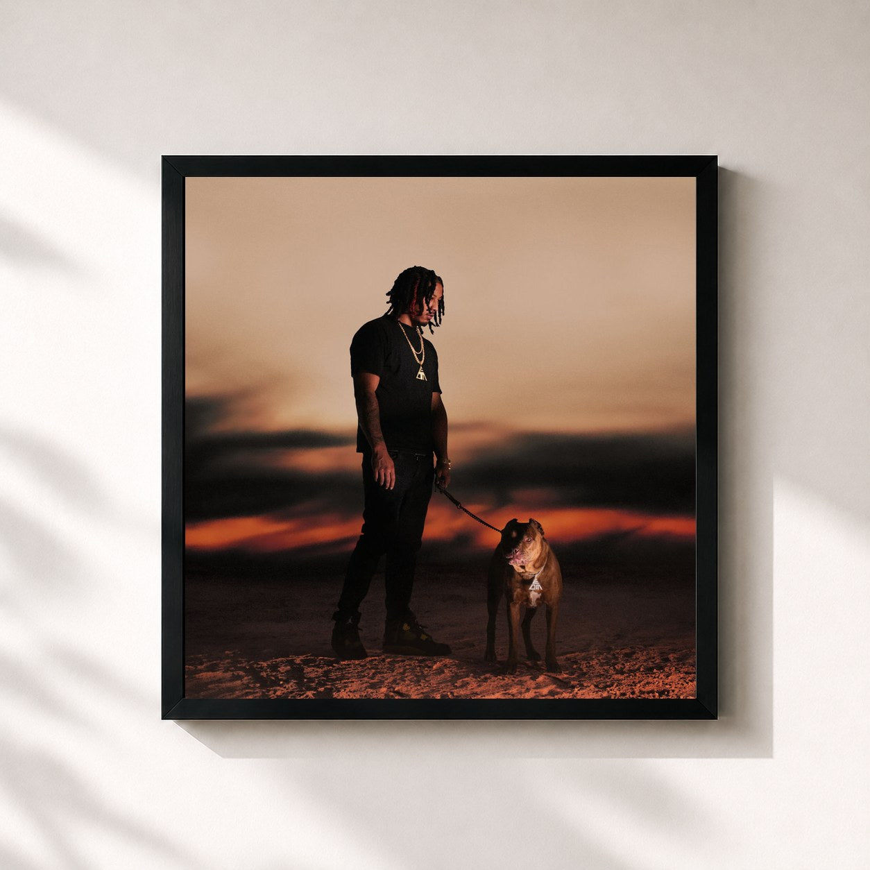 #noir Tableau carré de l'album Solitaire de MALTY 2BZ, cadre noir 32x32 cm