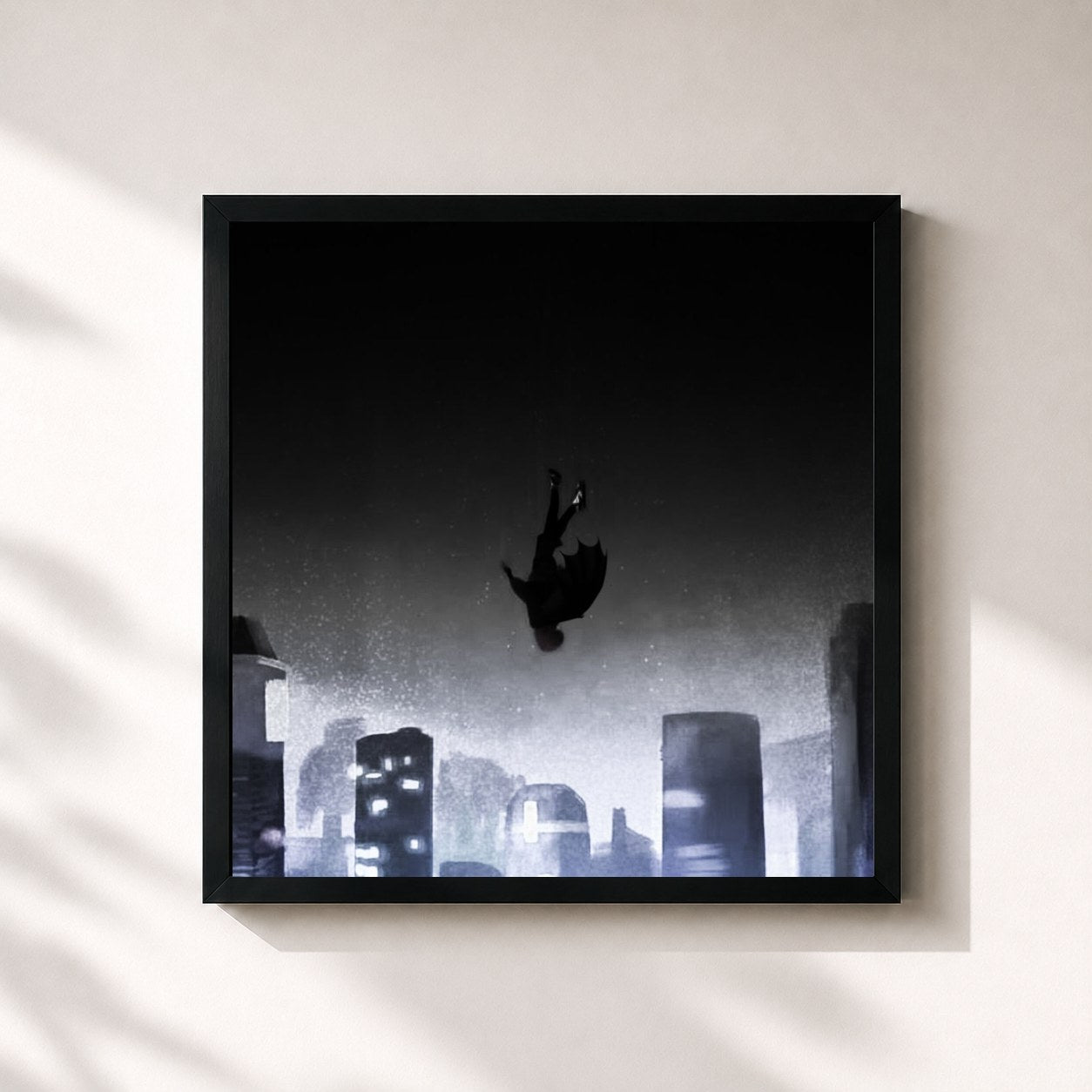 #noir Tableau carré de l'album 50/50 de Beny Jr, cadre noir 32x32 cm