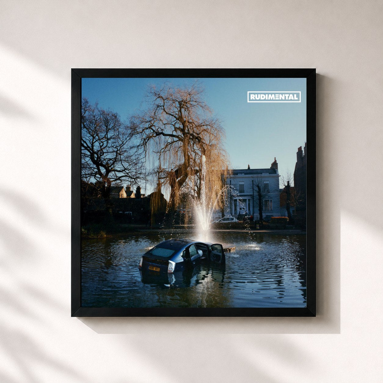 #noir Tableau carré de l'album RUDIM3NTAL de Rudimental, cadre noir 32x32 cm