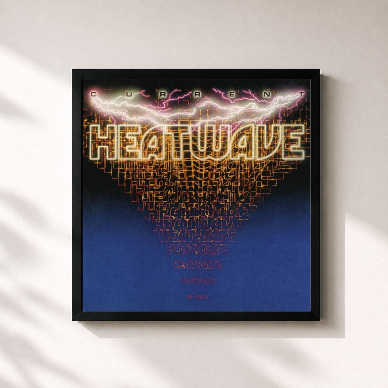 #noir Tableau carré de l'album Current (Expanded Edition) de Heatwave, cadre noir 32x32 cm