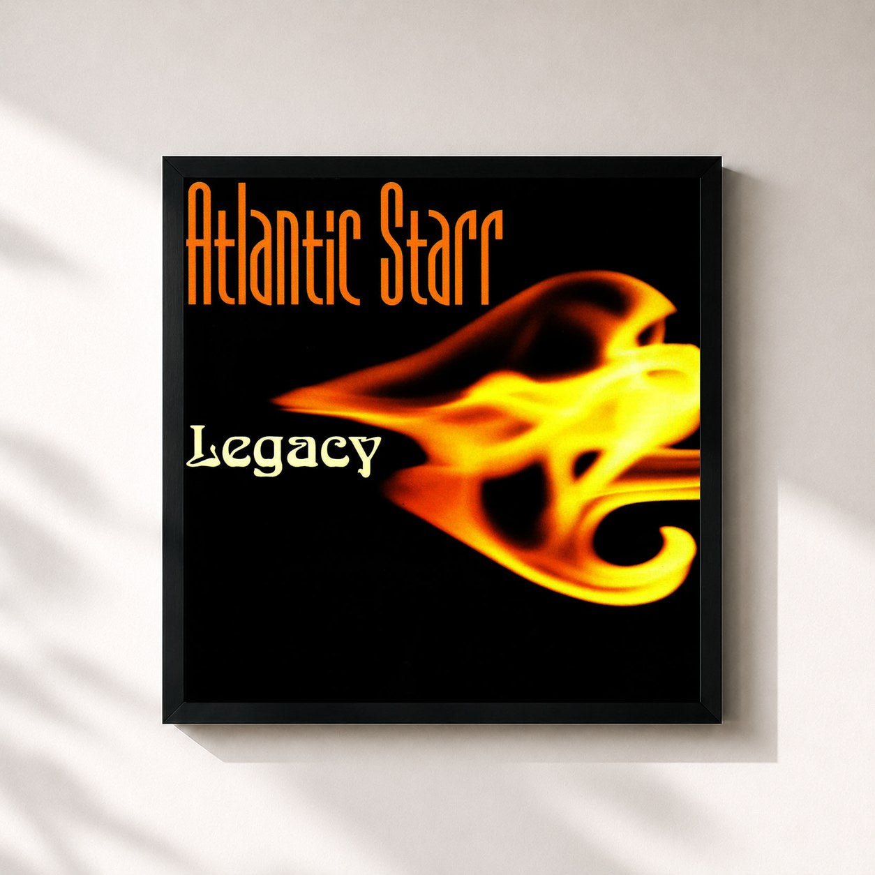#noir Tableau carré de l'album Legacy de Atlantic Starr, cadre noir 32x32 cm