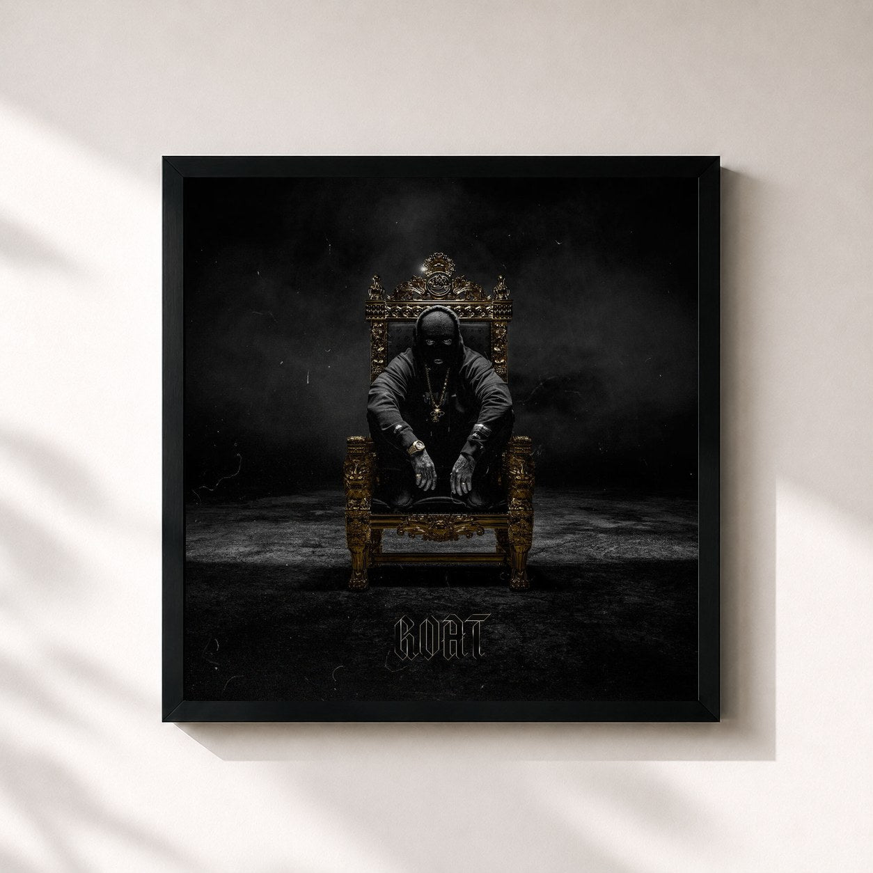 #noir Tableau carré de l'album GOAT de Azad, cadre noir 32x32 cm