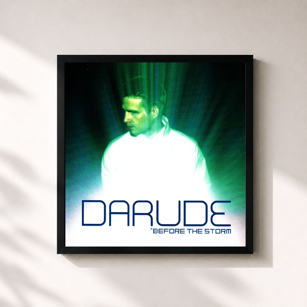 #noir Tableau carré de l'album Before the Storm de Darude, cadre noir 32x32 cm
