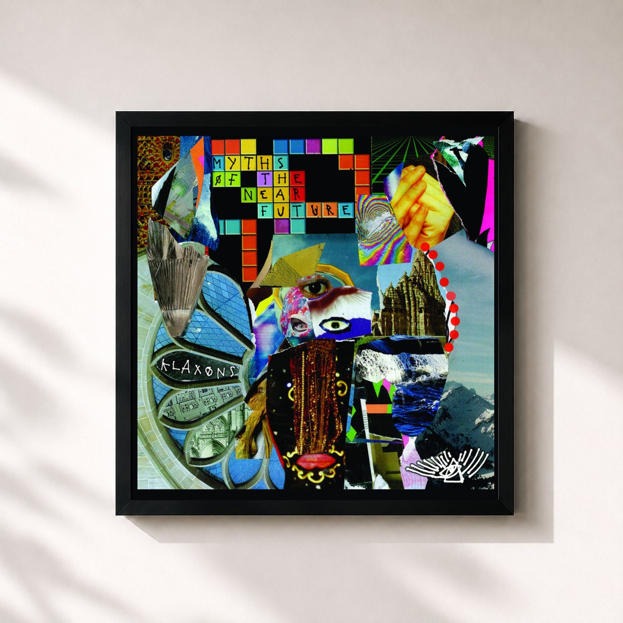 #noir Tableau carré de l'album Myths Of The Near Future (New Edition) de Klaxons, cadre noir 32x32 cm