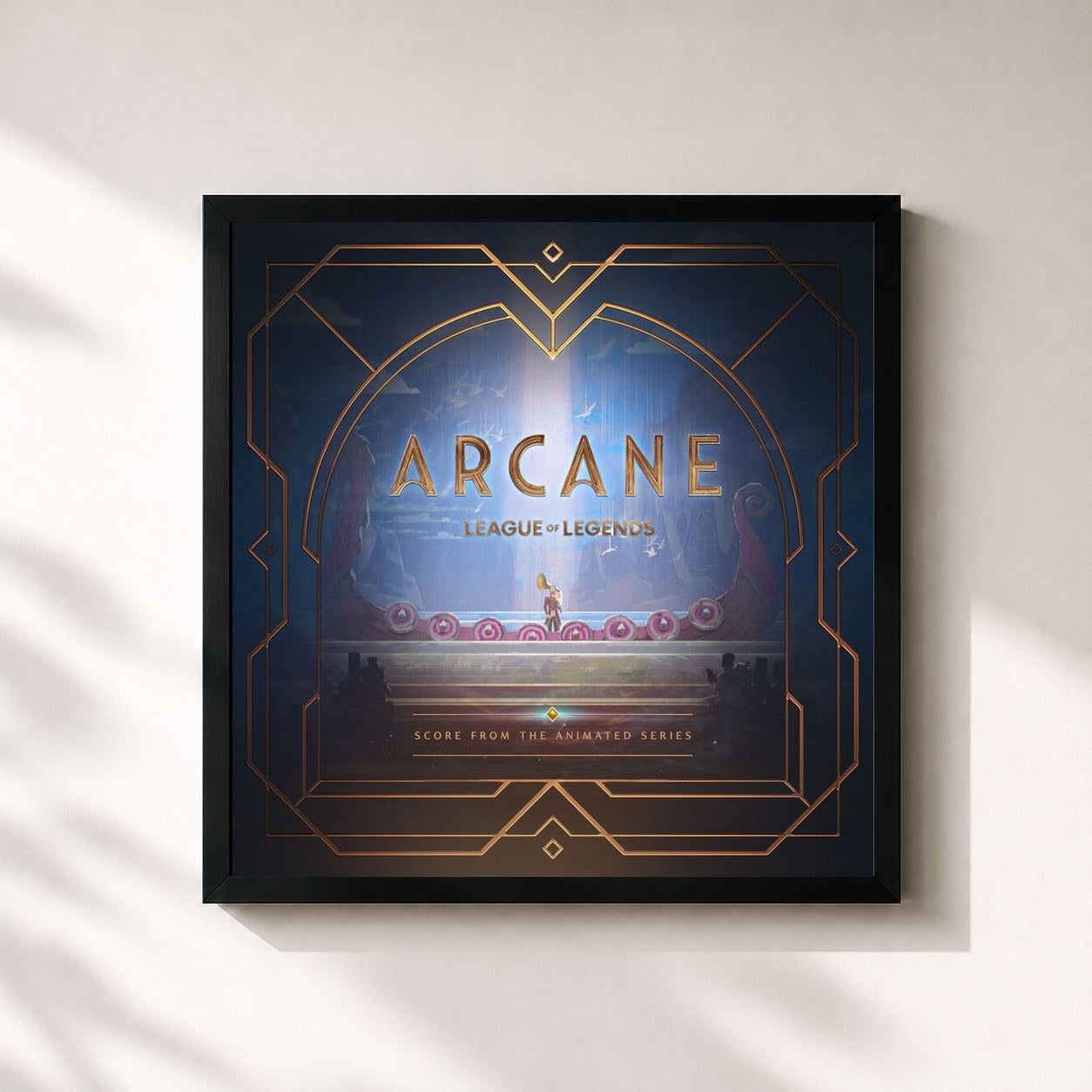 #noir Tableau carré de l'album Arcane League of Legends (Original Score from Act 1 of the Animated Series) de Arcane, cadre noir 32x32 cm