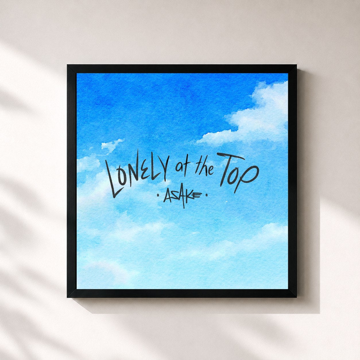 #noir Tableau carré de l'album Lonely At The Top EP de Asake, cadre noir 32x32 cm