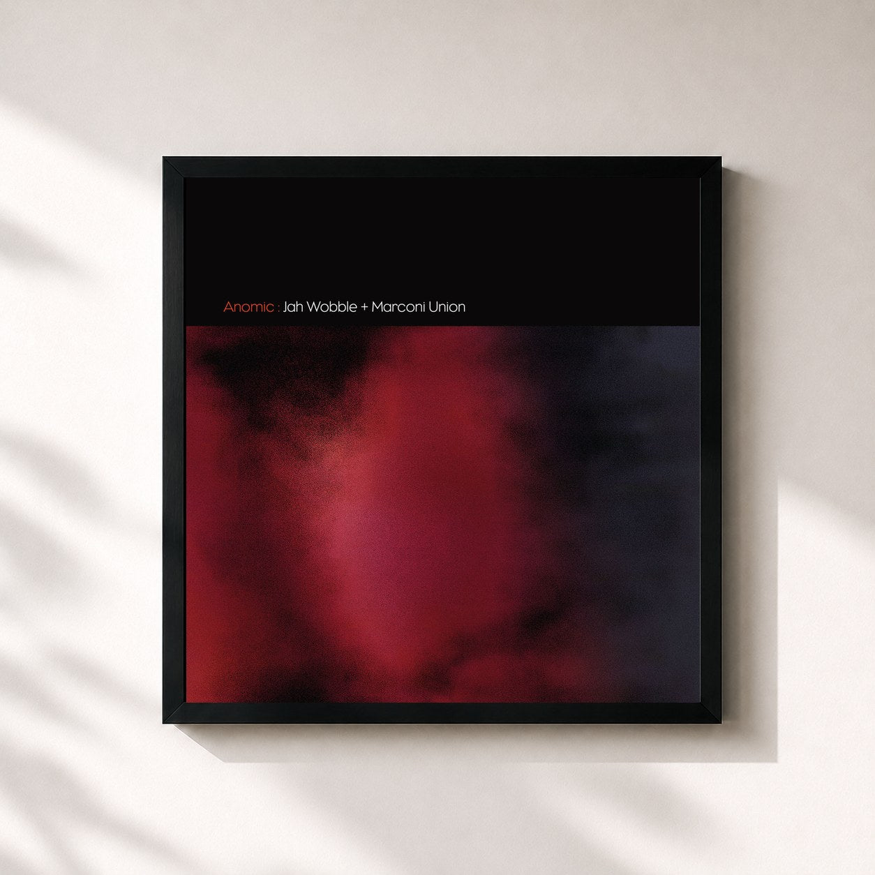 #noir Tableau carré de l'album Anomic de Marconi Union, cadre noir 32x32 cm