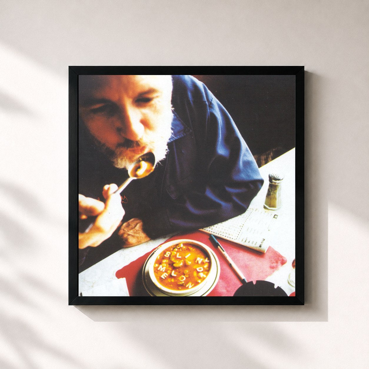 #noir Tableau carré de l'album Soup de Blind Melon, cadre noir 32x32 cm