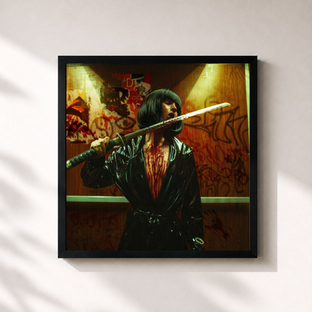 #noir Tableau carré de l'album CONCRETE JUNGLE (Original Soundtrack) de Bad Omens, cadre noir 32x32 cm