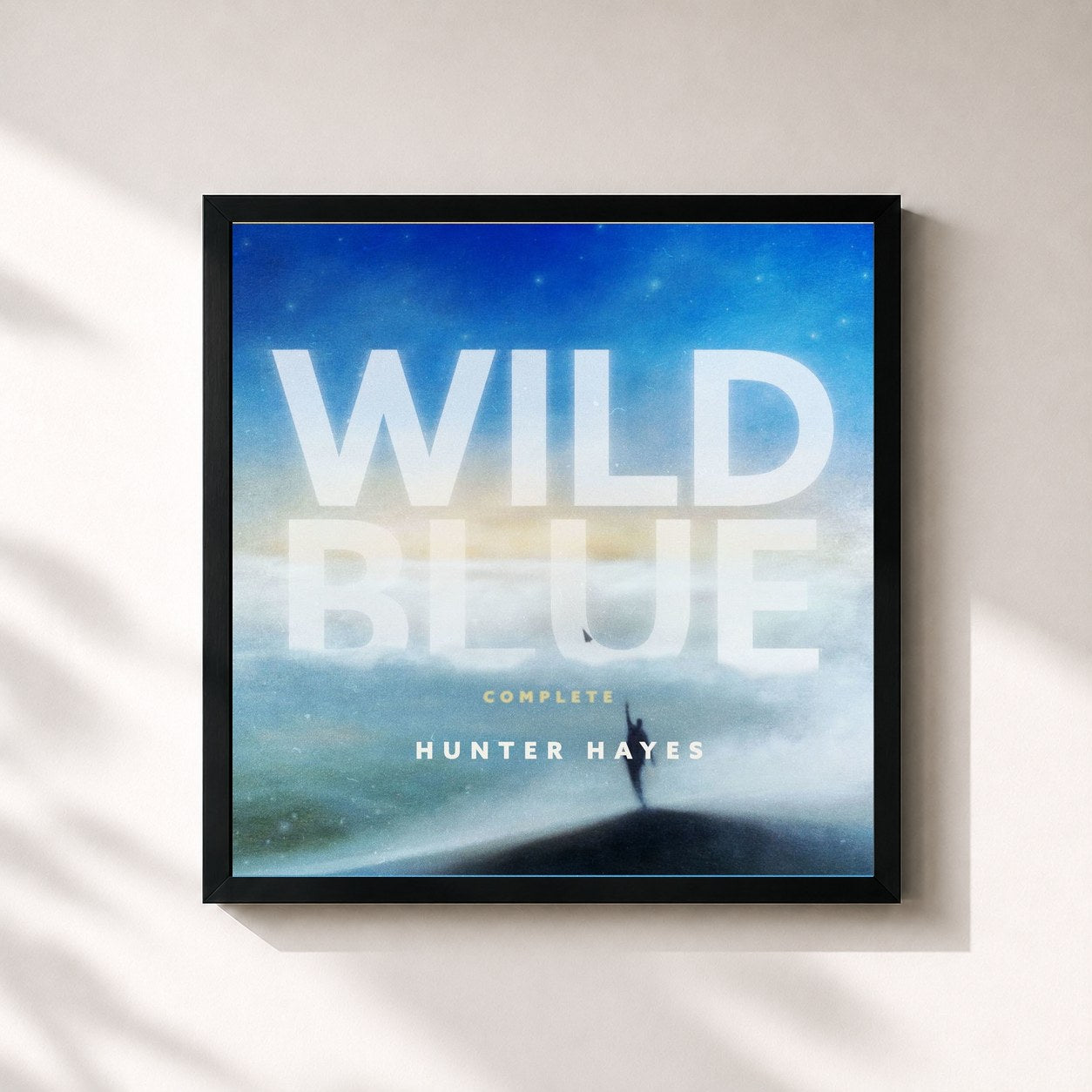 #noir Tableau carré de l'album Wild Blue (Complete) de Hunter Hayes, cadre noir 32x32 cm