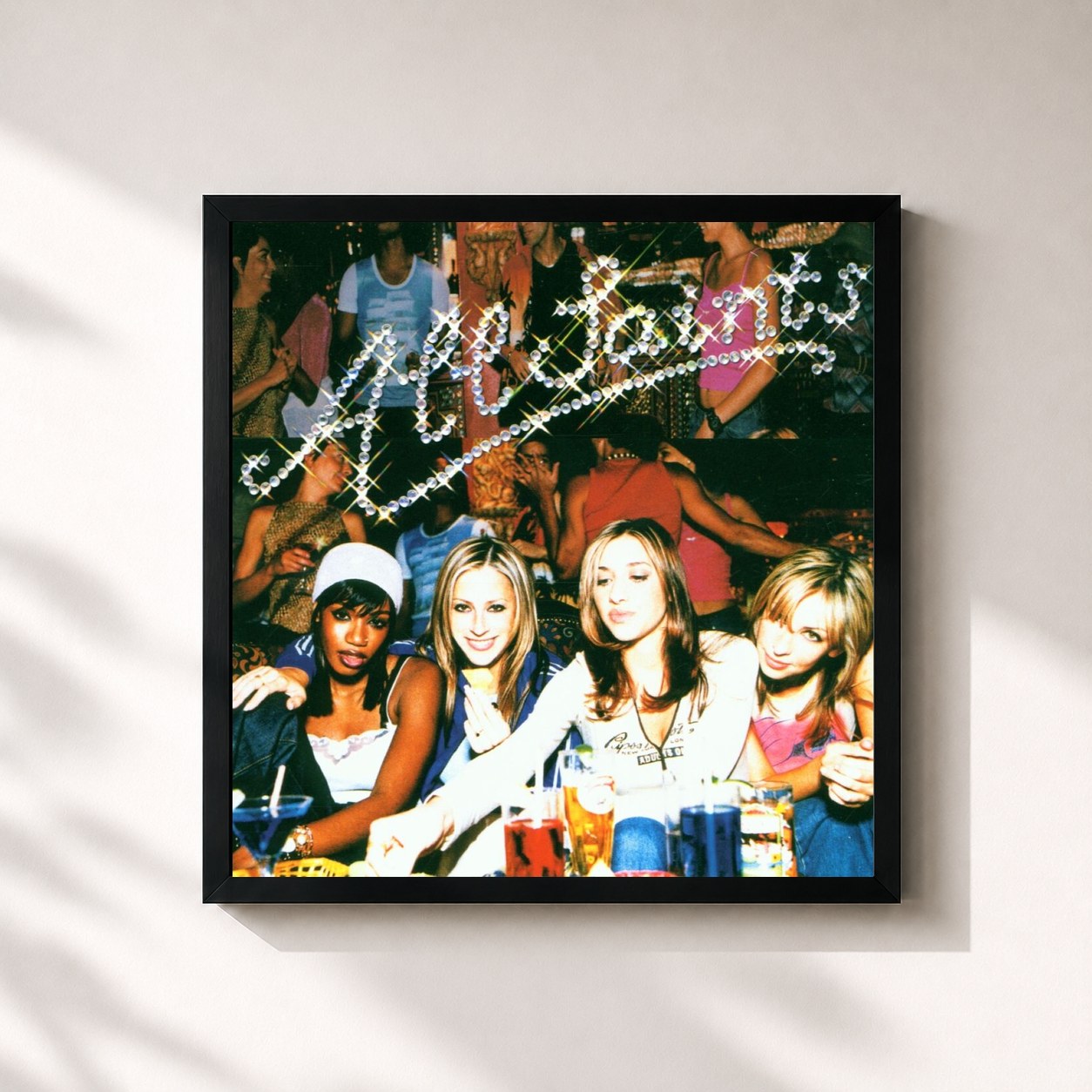#noir Tableau carré de l'album Saints & Sinners de All Saints, cadre noir 32x32 cm