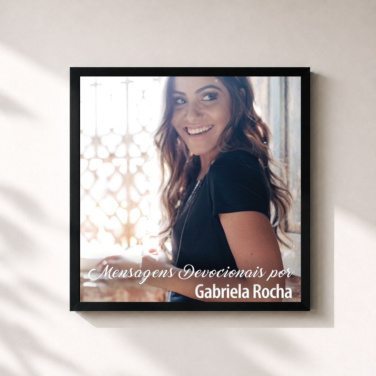 #noir Tableau carré de l'album Mensagens Devocionais por Gabriela Rocha de Gabriela Rocha, cadre noir 32x32 cm