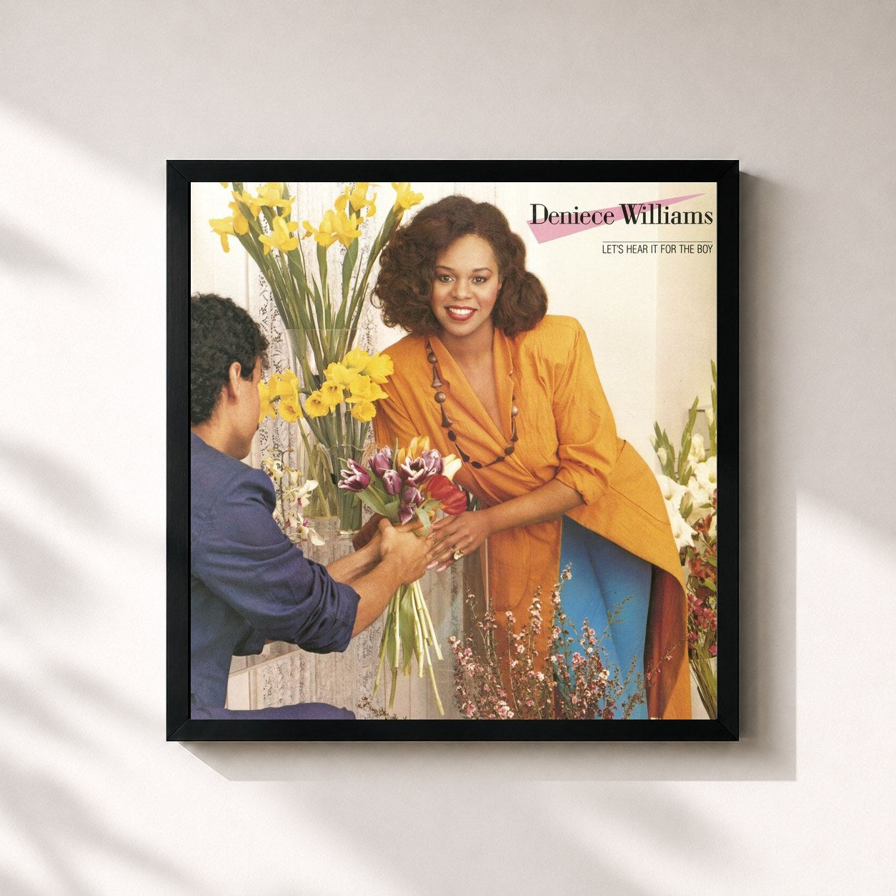 #noir Tableau carré de l'album Let's Hear It for the Boy (Expanded Edition) de Deniece Williams, cadre noir 32x32 cm