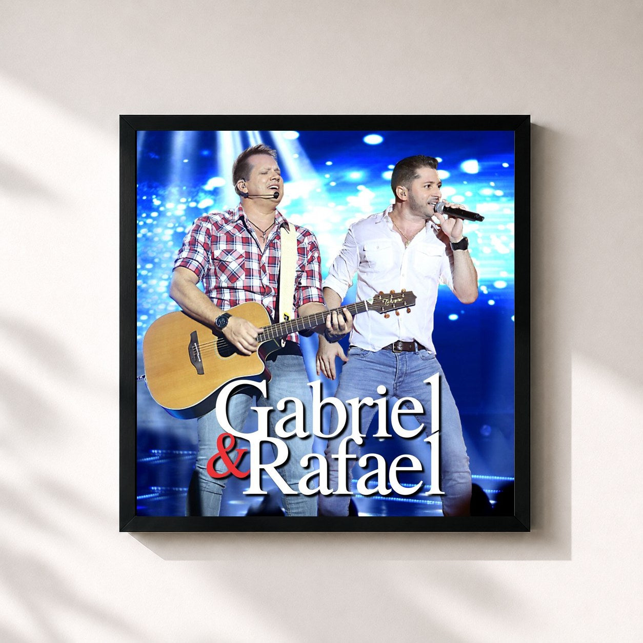 #noir Tableau carré de l'album Tirei de Letra de Gabriel e Rafael, cadre noir 32x32 cm