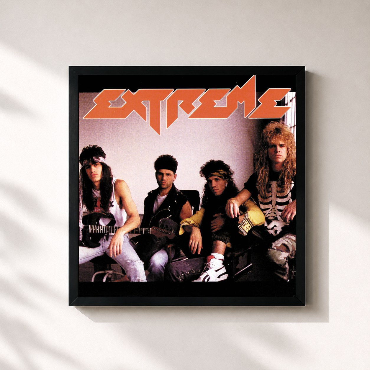 #noir Tableau carré de l'album Extreme de Extreme, cadre noir 32x32 cm