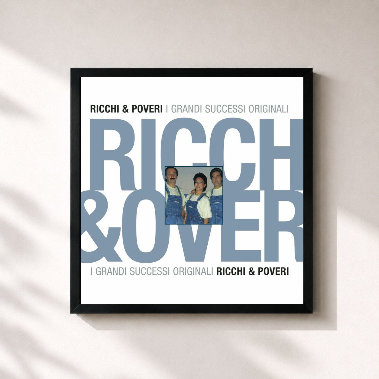 #noir Tableau carré de l'album Ricchi & Poveri de Ricchi e Poveri, cadre noir 32x32 cm