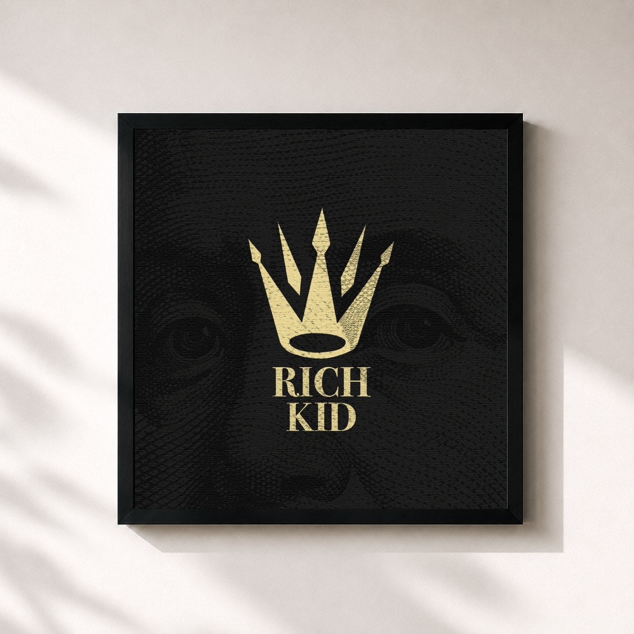 #noir Tableau carré de l'album Rich Kid de Kevin Roldan, cadre noir 32x32 cm