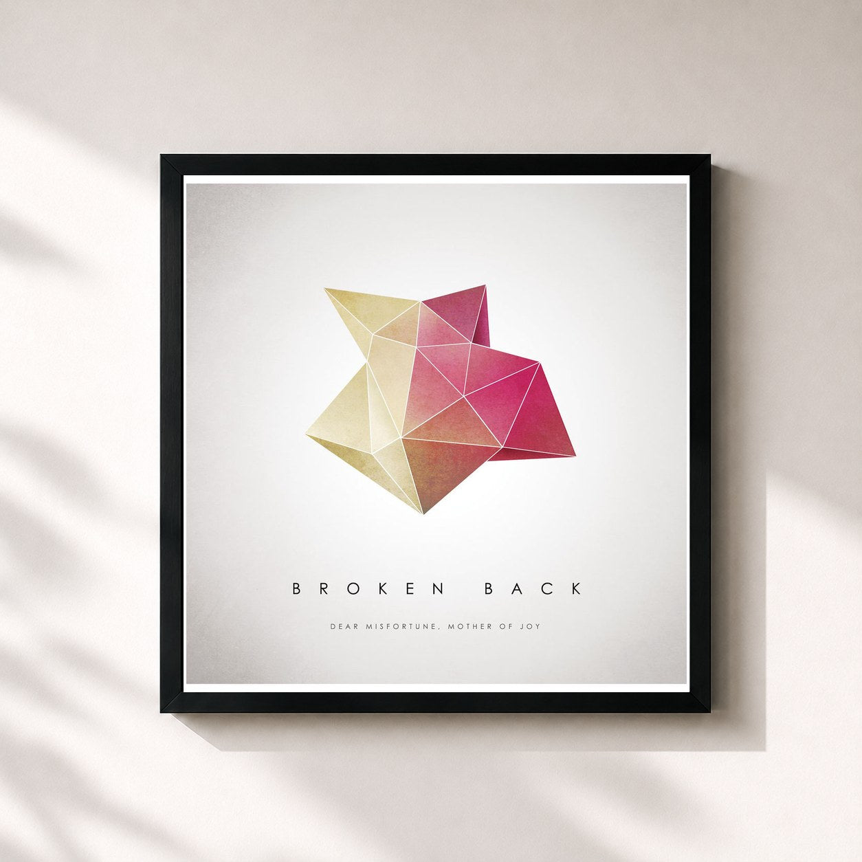 #noir Tableau carré de l'album Dear Misfortune, Mother of Joy - EP de Broken Back, cadre noir 32x32 cm