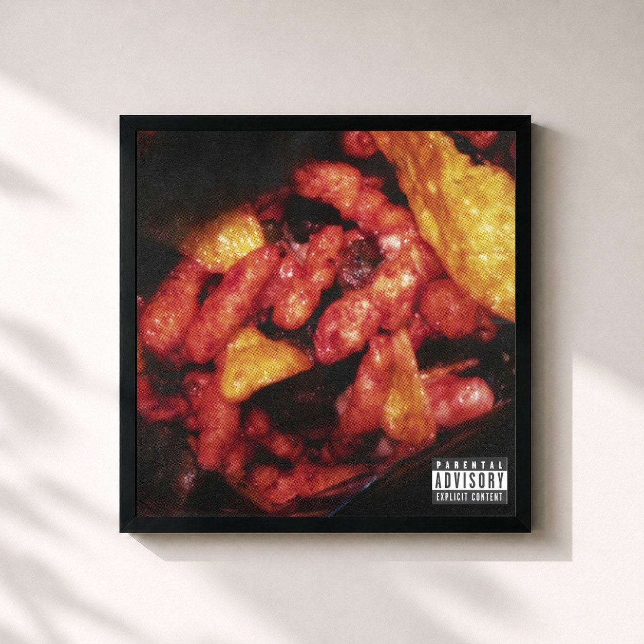 #noir Tableau carré de l'album DIRTY NACHOS de Chief Keef, cadre noir 32x32 cm