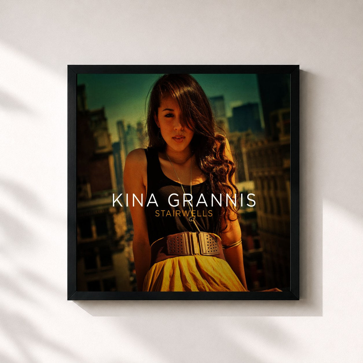 #noir Tableau carré de l'album Stairwells (Édition Française) de Kina Grannis, cadre noir 32x32 cm