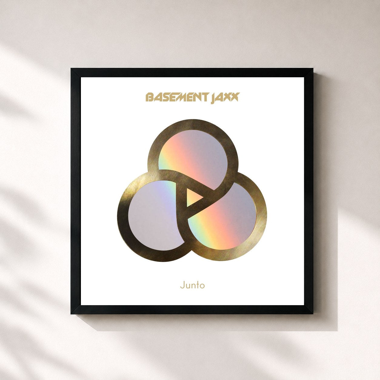 #noir Tableau carré de l'album Junto (Special Edition) de Basement Jaxx, cadre noir 32x32 cm