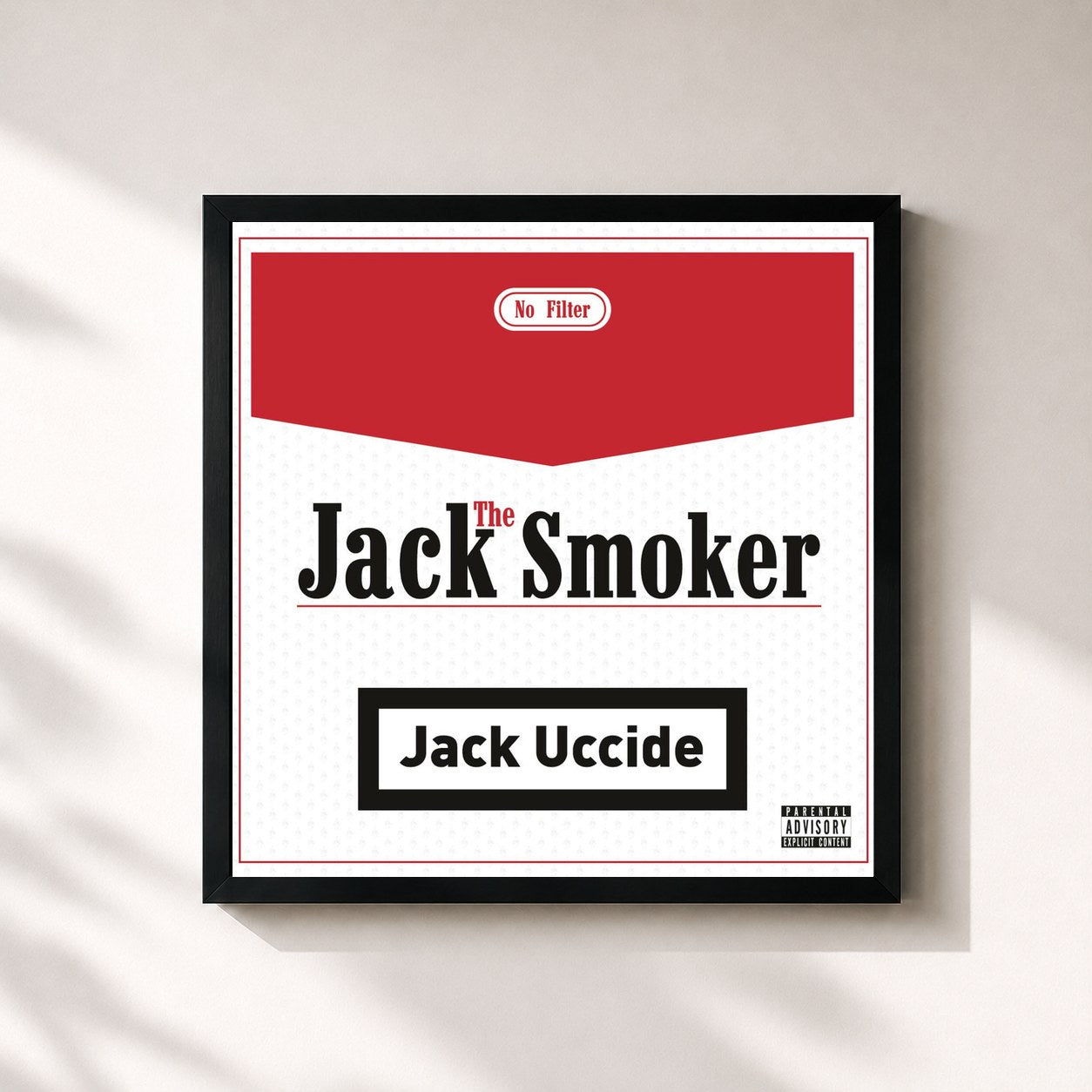 #noir Tableau carré de l'album Jack uccide de Jack The Smoker, cadre noir 32x32 cm