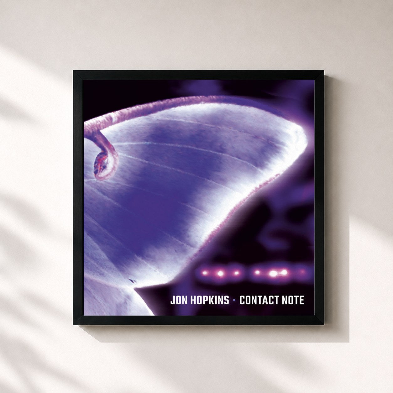 #noir Tableau carré de l'album Contact Note de Jon Hopkins, cadre noir 32x32 cm