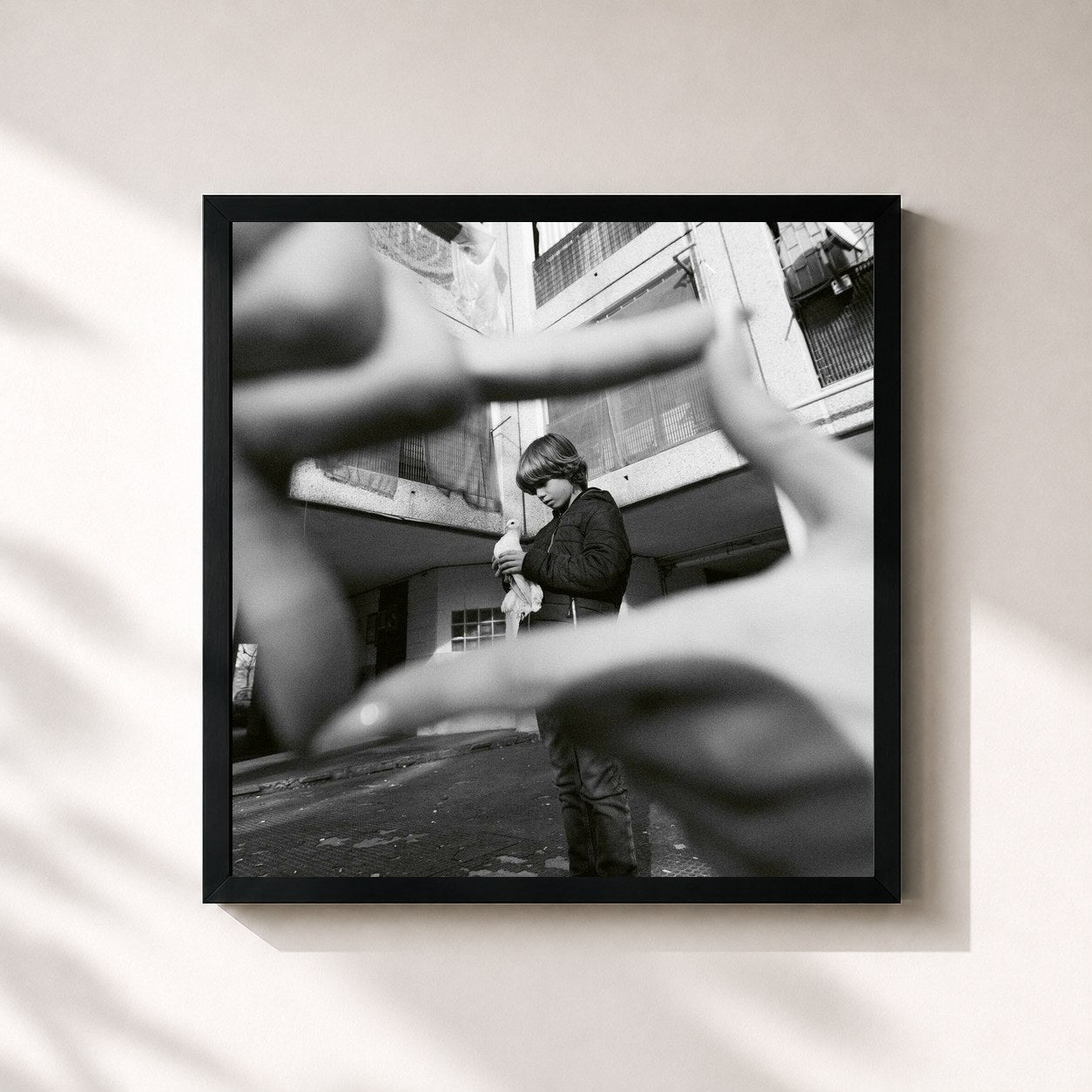 #noir Tableau carré de l'album Sedicinoni de Jack The Smoker, cadre noir 32x32 cm