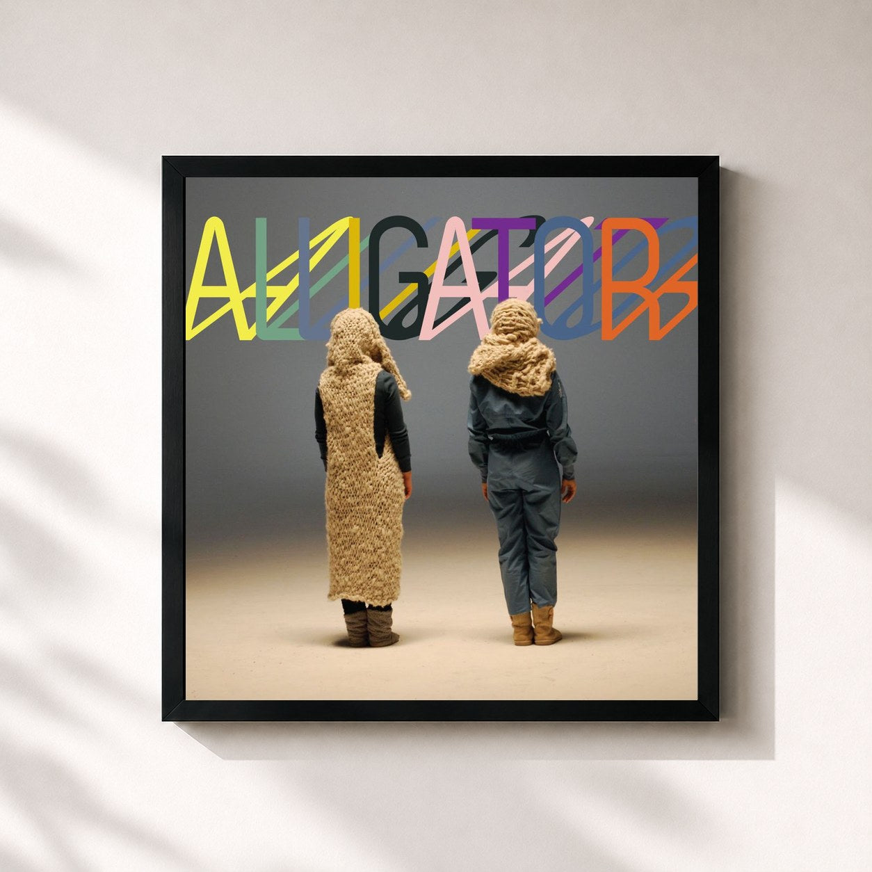 #noir Tableau carré de l'album Alligator de Tegan and Sara, cadre noir 32x32 cm