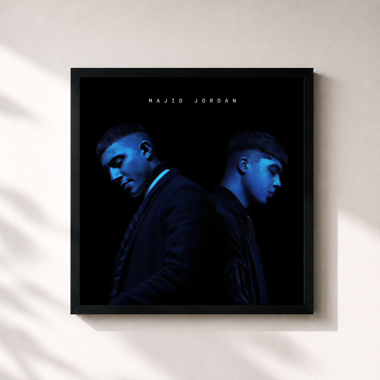 #noir Tableau carré de l'album Majid Jordan de Majid Jordan, cadre noir 32x32 cm