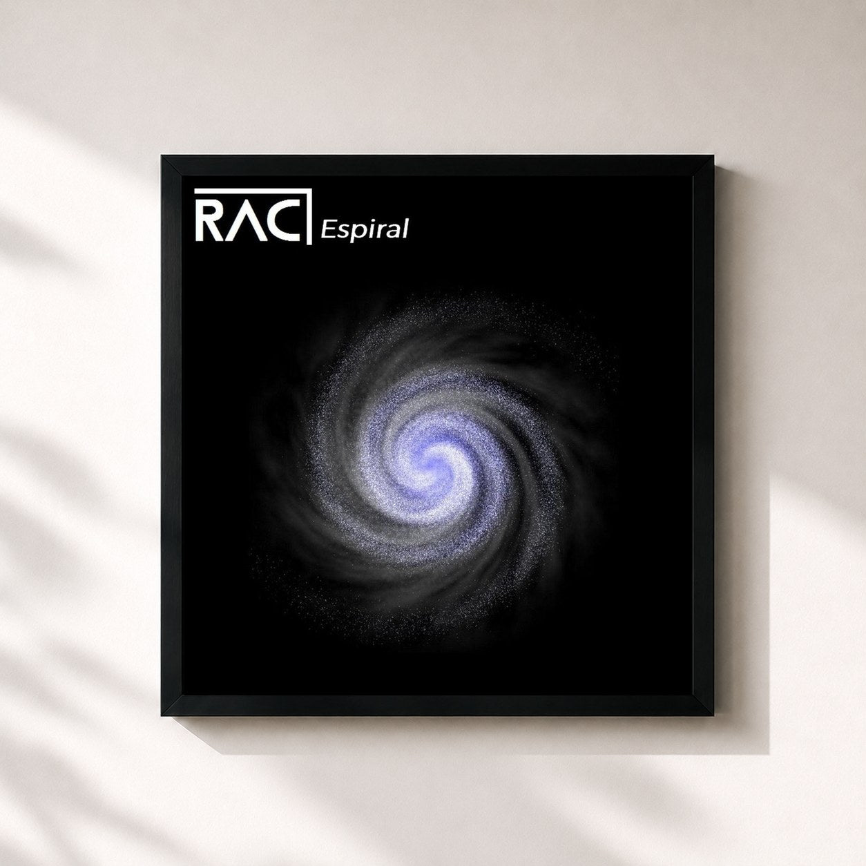 #noir Tableau carré de l'album Espiral de RAC, cadre noir 32x32 cm