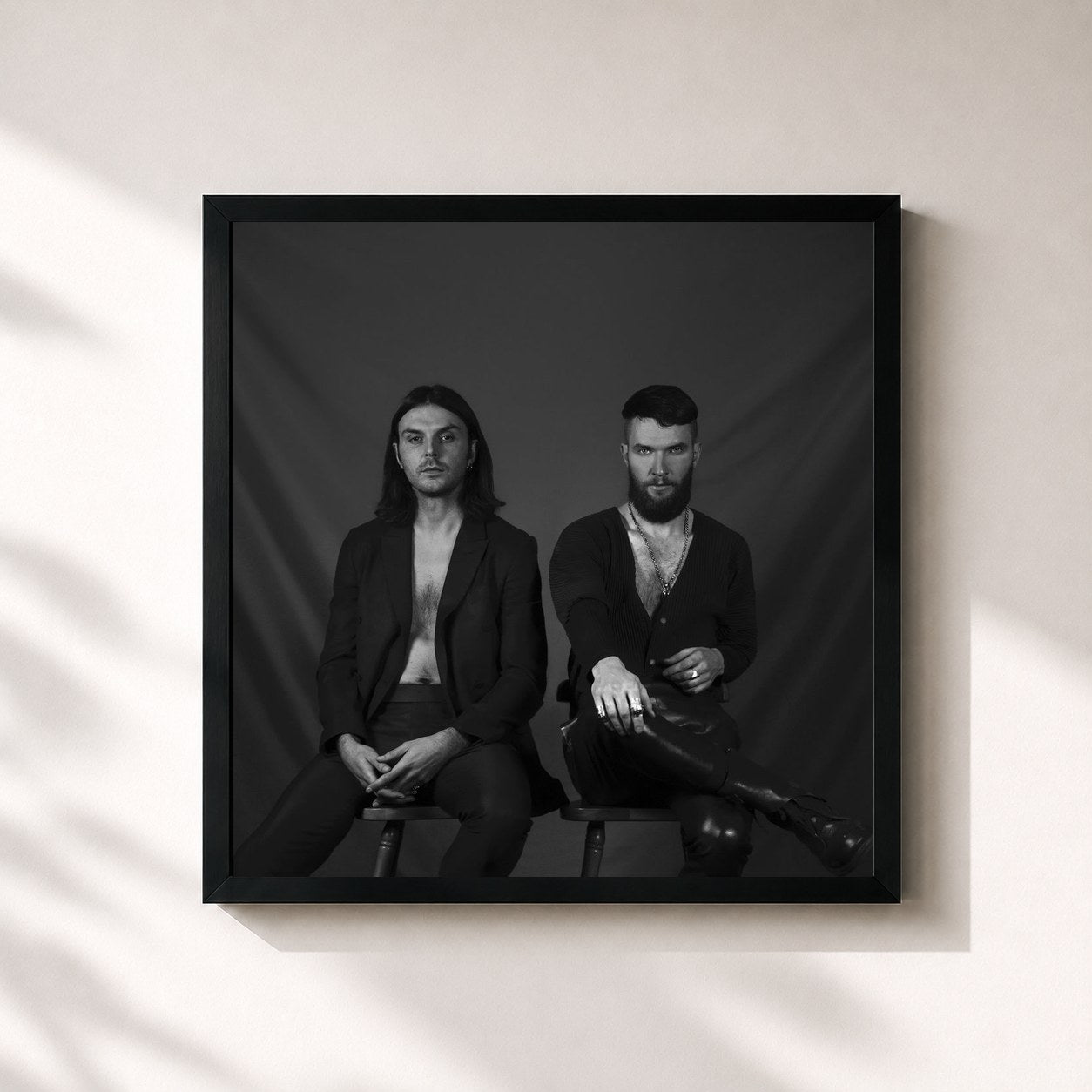 #noir Tableau carré de l'album Faith de Hurts, cadre noir 32x32 cm