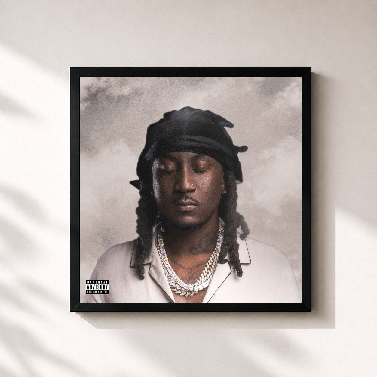 #noir Tableau carré de l'album FLOAT de K Camp, cadre noir 32x32 cm