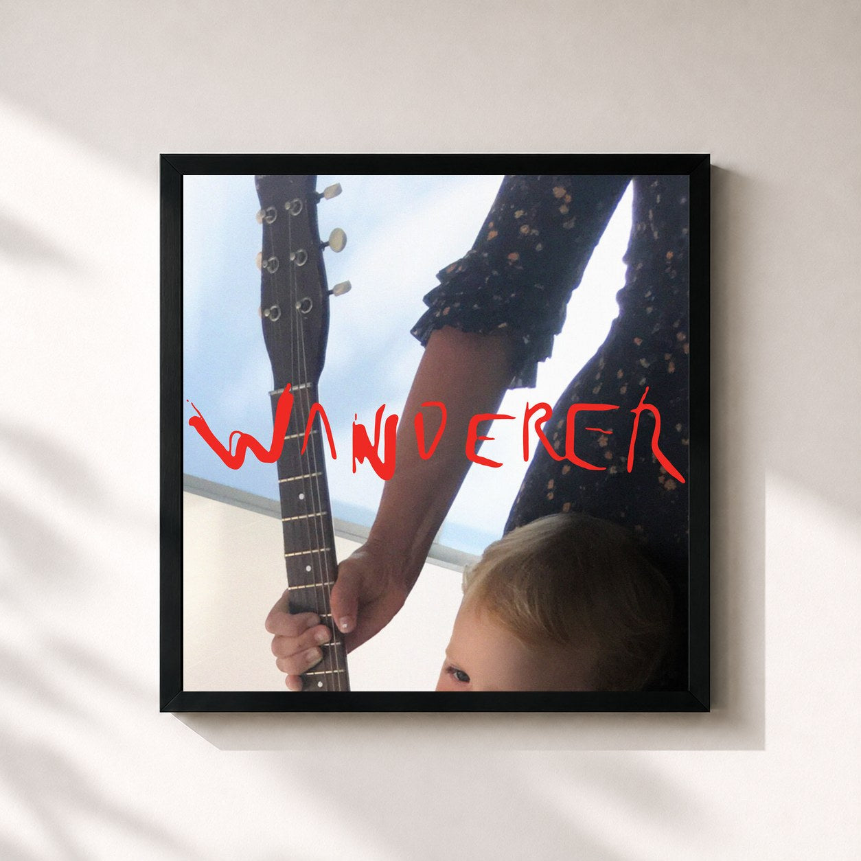 #noir Tableau carré de l'album Wanderer de Cat Power, cadre noir 32x32 cm