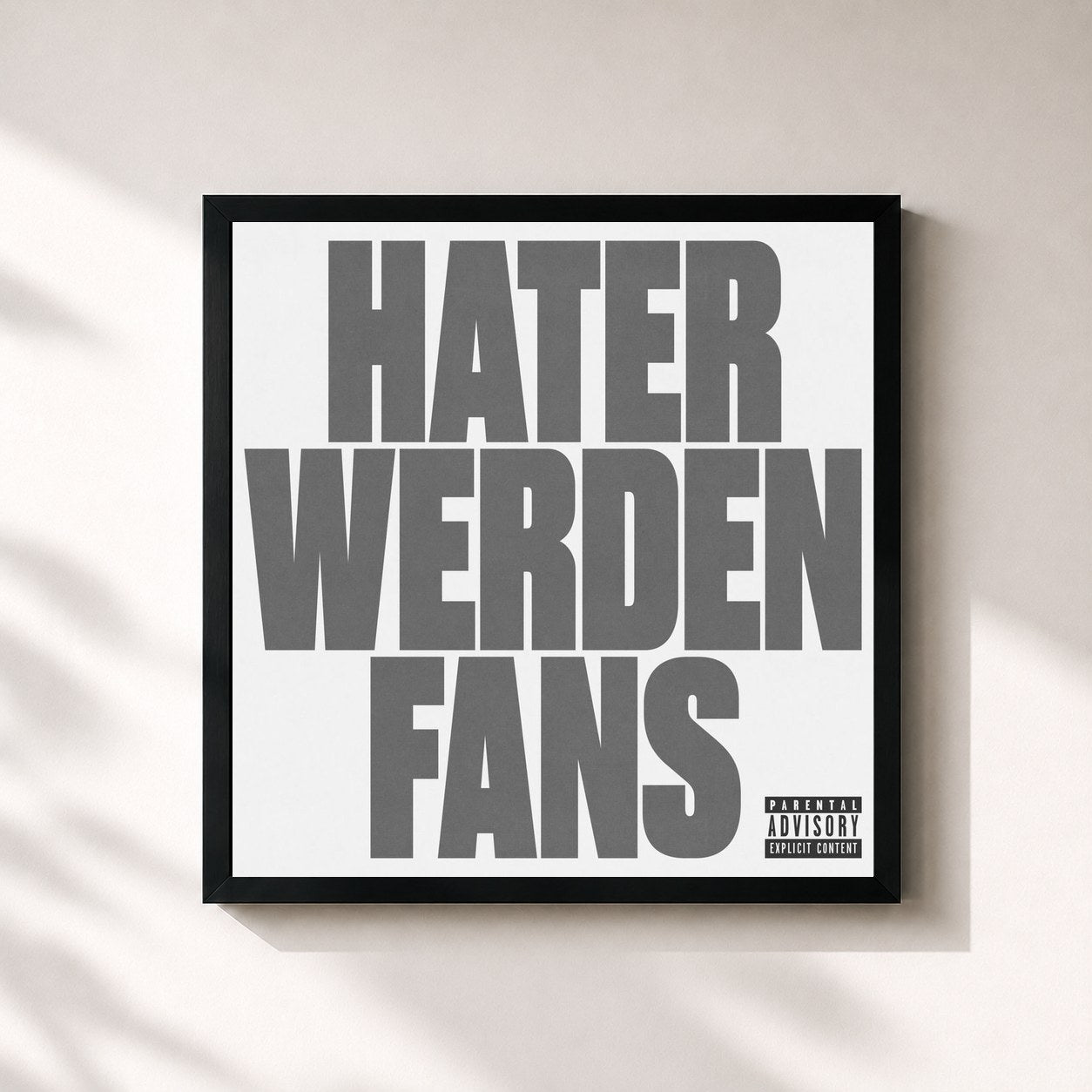 #noir Tableau carré de l'album Hater werden Fans de Lucio101, cadre noir 32x32 cm