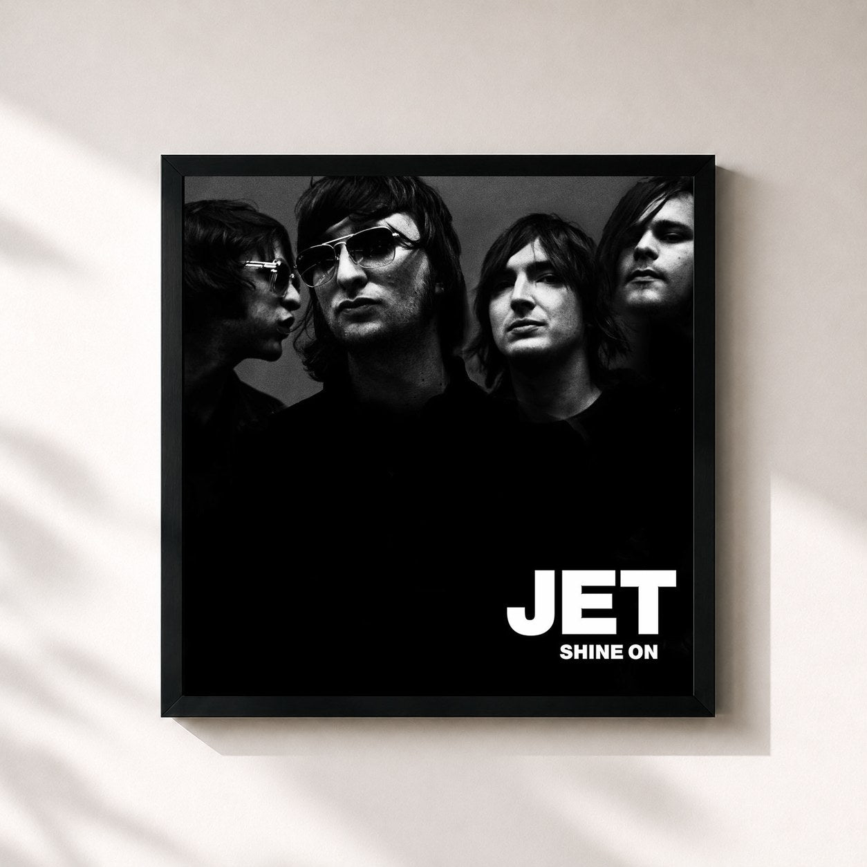 #noir Tableau carré de l'album Shine On de Jet, cadre noir 32x32 cm