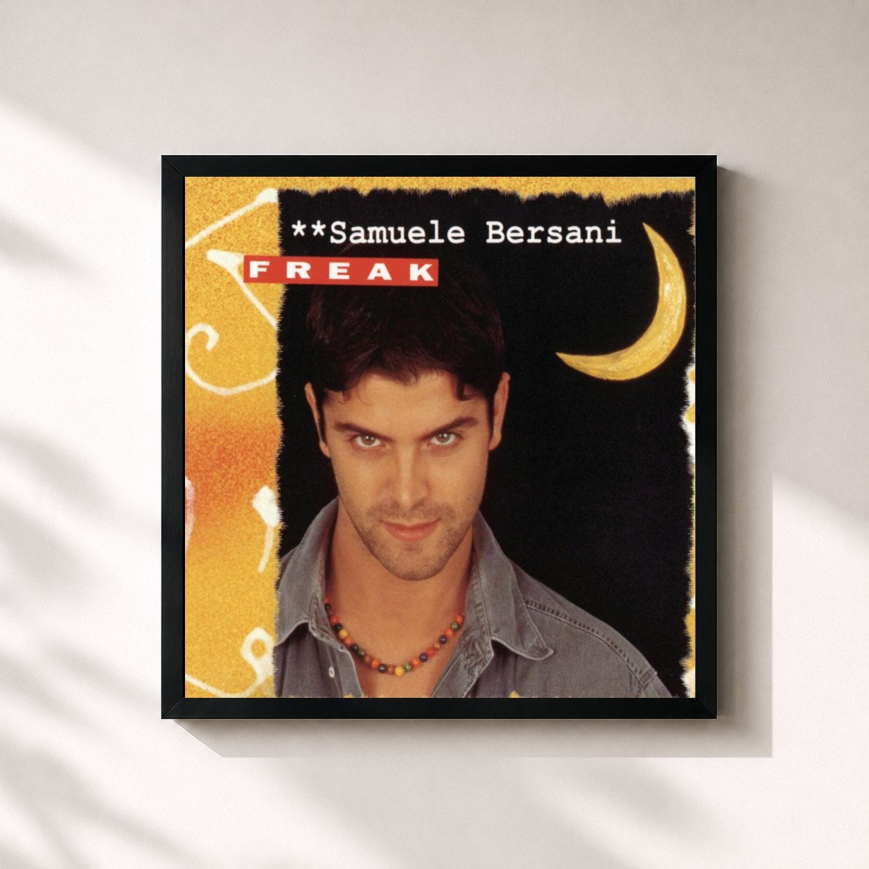 #noir Tableau carré de l'album Freak de Samuele Bersani, cadre noir 32x32 cm