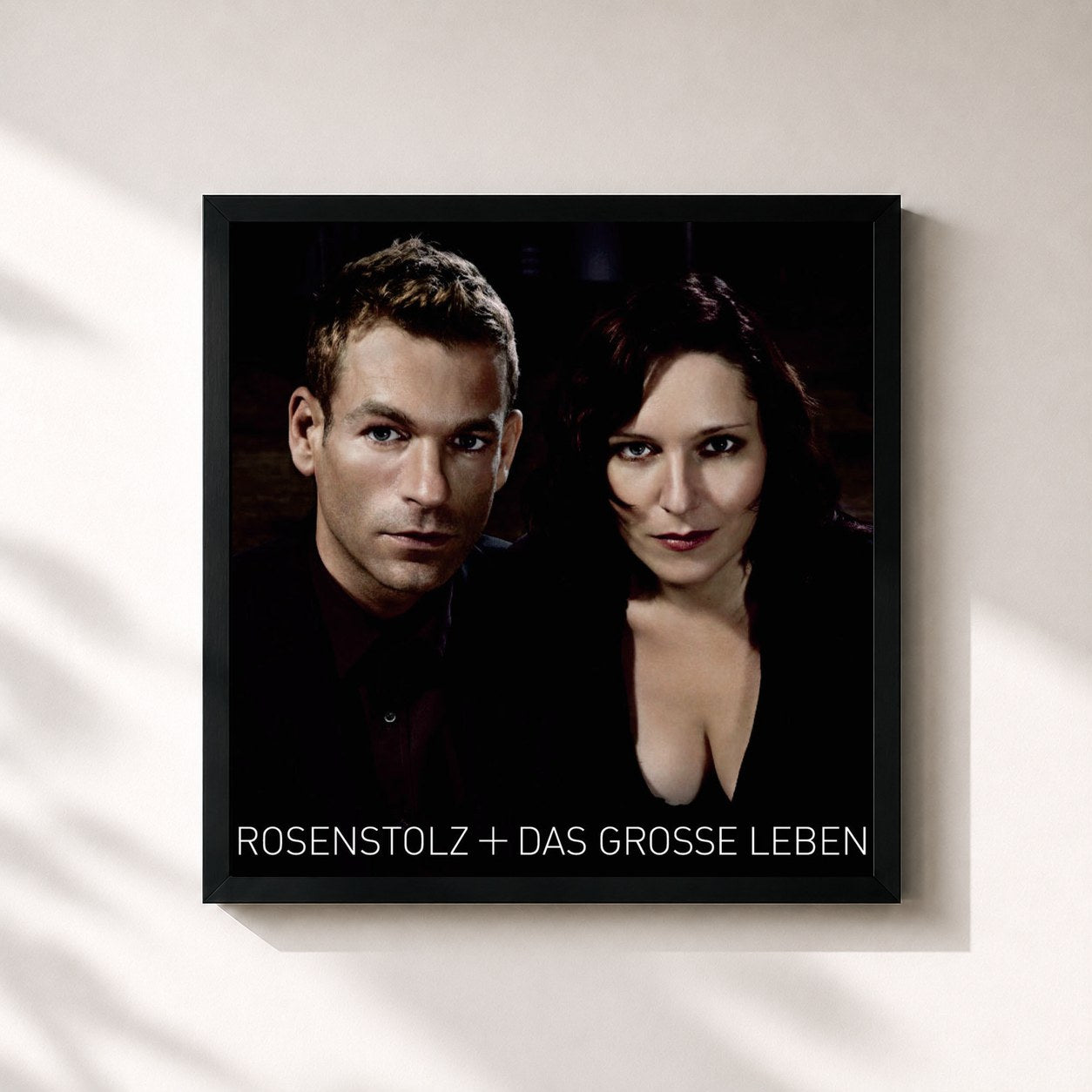 #noir Tableau carré de l'album Das große Leben de Rosenstolz, cadre noir 32x32 cm