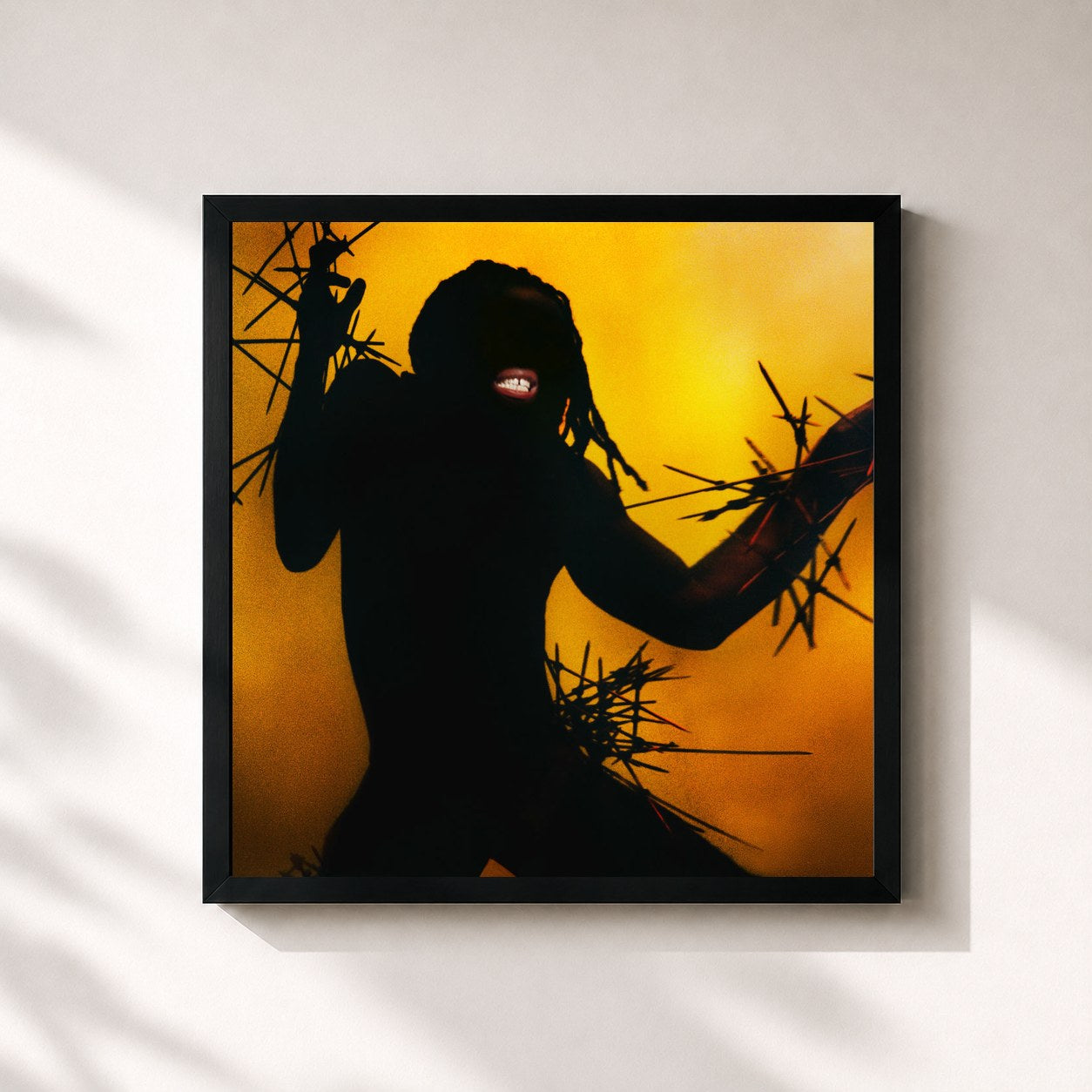 #noir Tableau carré de l'album Heavy Heavy de Young Fathers, cadre noir 32x32 cm